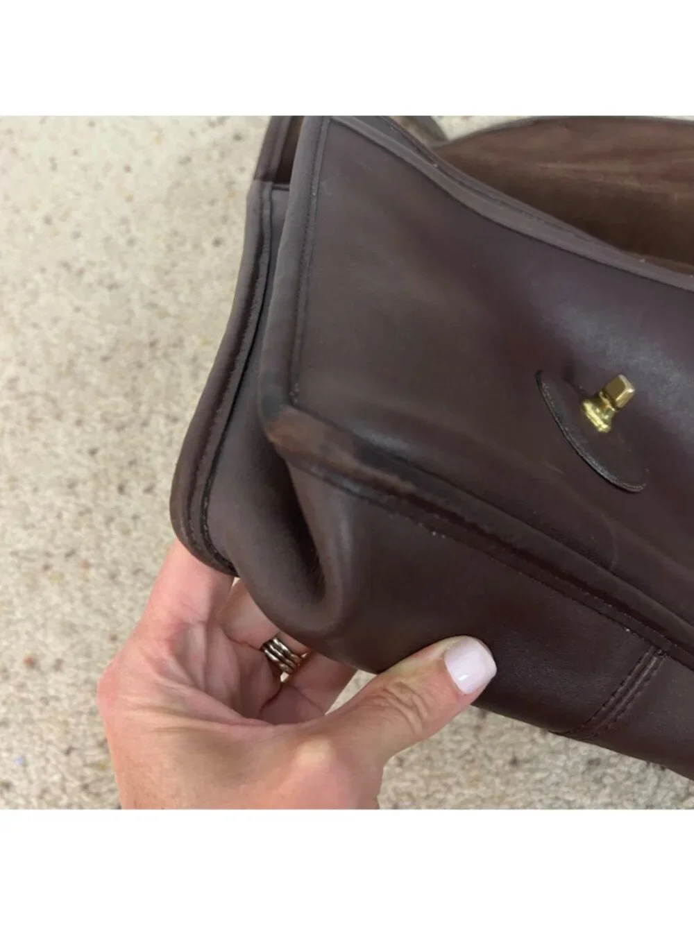 Vintage Coach Willis 9927 Brown Leather Crossbody Satchel Shoulder Bag Women's